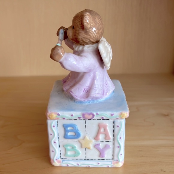Vintage Tooth Box Prayer Bear RR Roman Inc. Angel Bear Unique Rare BABY Nursery - Picture 6 of 14